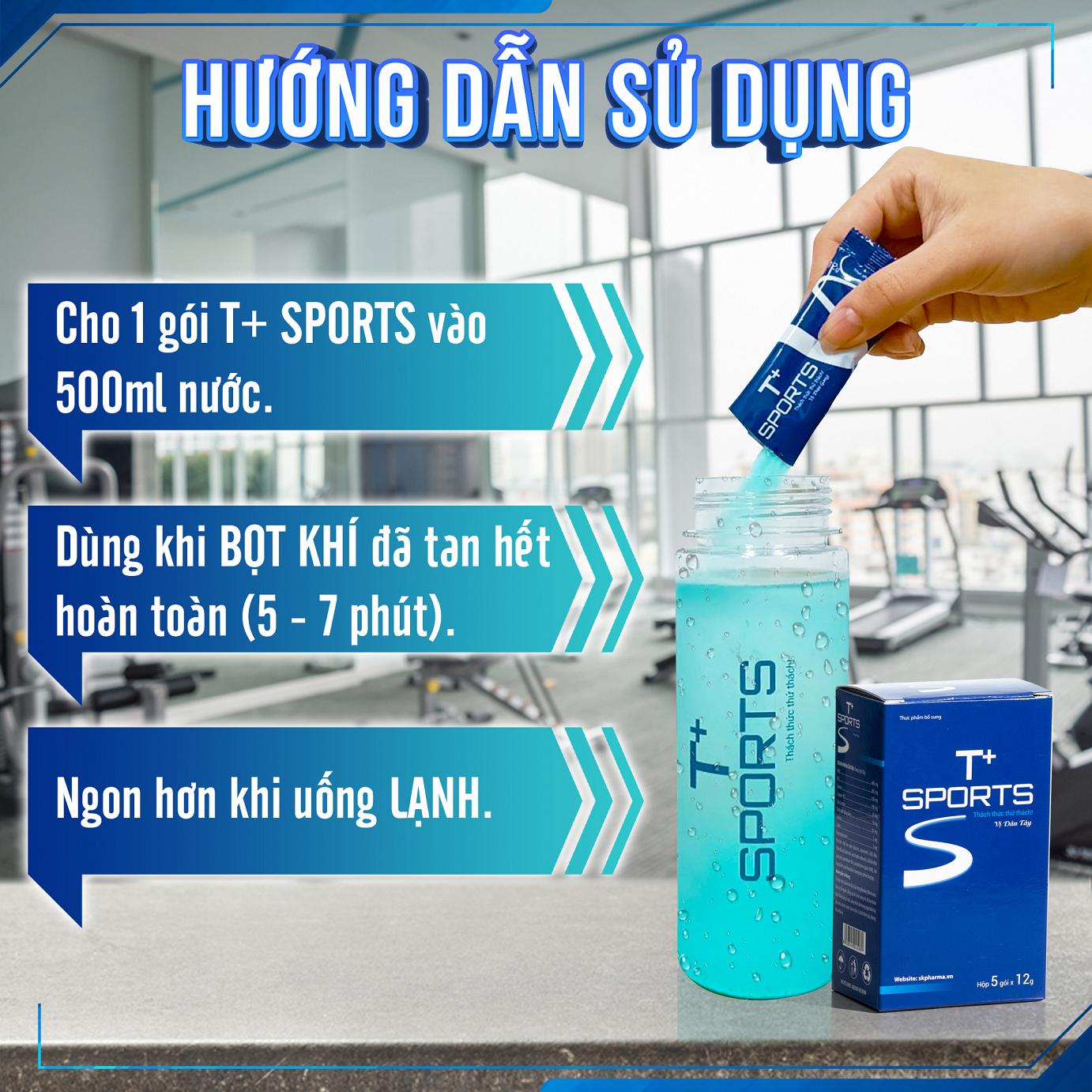 T+Sports Dạng 5 gói - Thực phẩm bổ sung năng lượng bù nước bù khoáng bù điện giải tăng sức đề kháng bồi bổ cơ thể
