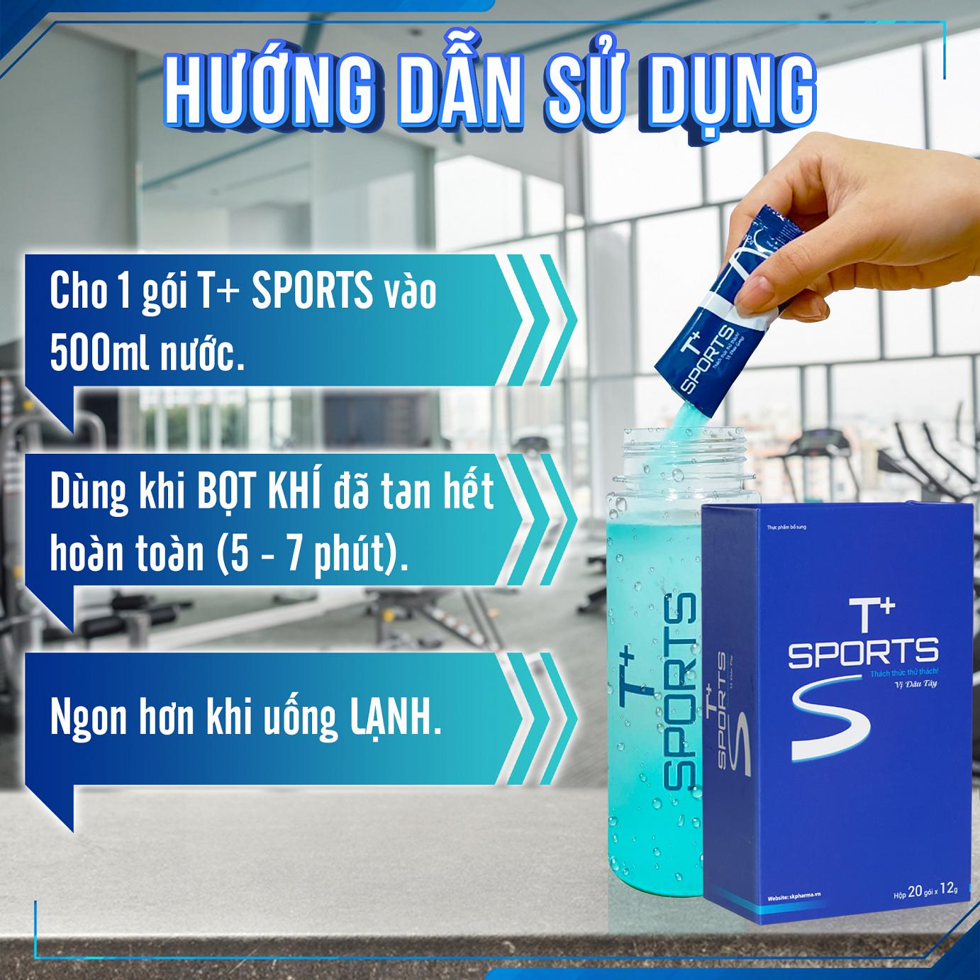 T+Sports Dạng Hộp Cứng 20 gói Thực phẩm bổ sung năng lượng bù nước bù khoáng bù điện giải tăng sức đề kháng bồi bổ cơ thể