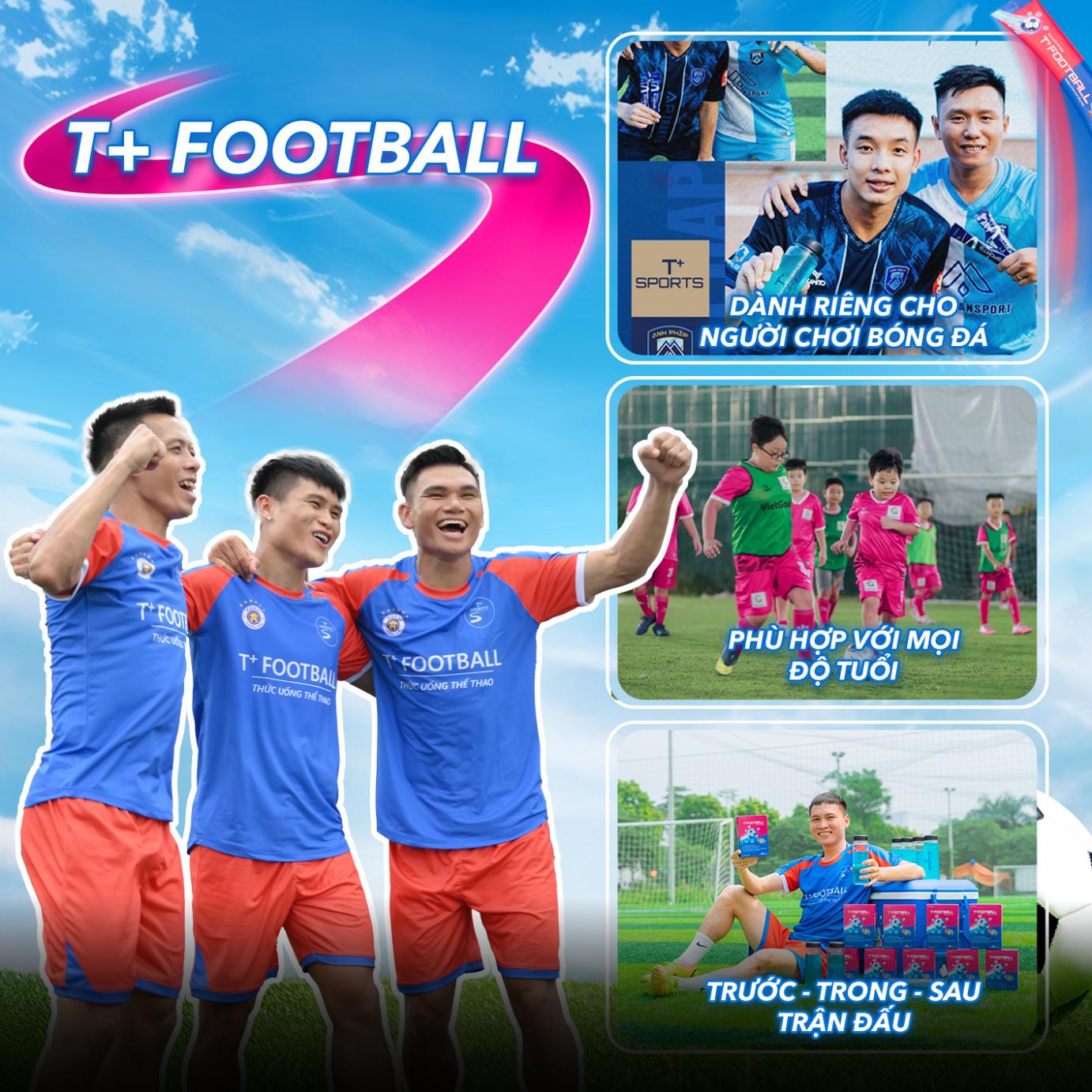 T+Football Hộp 12 Gói - Thực phẩm cho người chơi bóng đá bổ sung năng lượng bù nước bù khoáng bù điện giải tăng sức đề kháng bồi bổ cơ thể