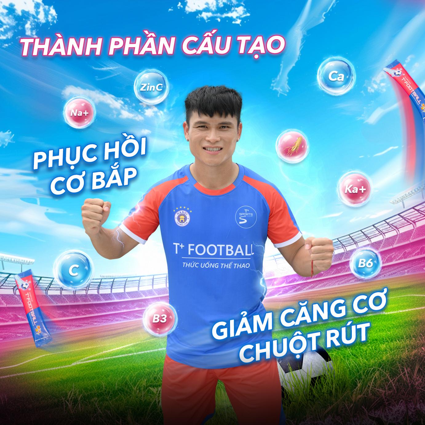 T+Football Hộp 12 Gói - Thực phẩm cho người chơi bóng đá bổ sung năng lượng bù nước bù khoáng bù điện giải tăng sức đề kháng bồi bổ cơ thể